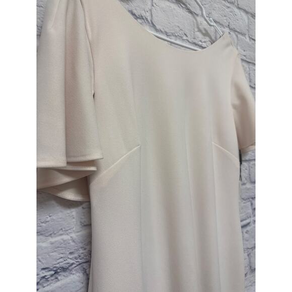 Calvin Klein Lt Pink Short Sleeve Ruffle Back Midi Career Cocktail Dress NWT 14 - Picture 2 of 4